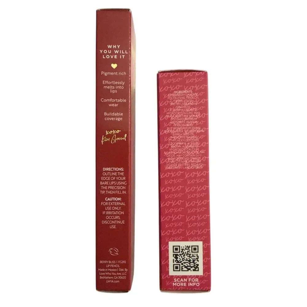 LWYA Hydra Kiss Moisturizing Lip Gloss Opal & Kisser Fixer Lip Liner Berry 2pc - Picture 6 of 6
